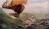 Edward Matthew Hale Canvas Paintings - The Mermaid's Rock